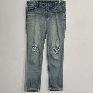 Chico’s Women’s Platinum Ultimate fit Tapered size 0.5 Stretch Denim Blue Jeans